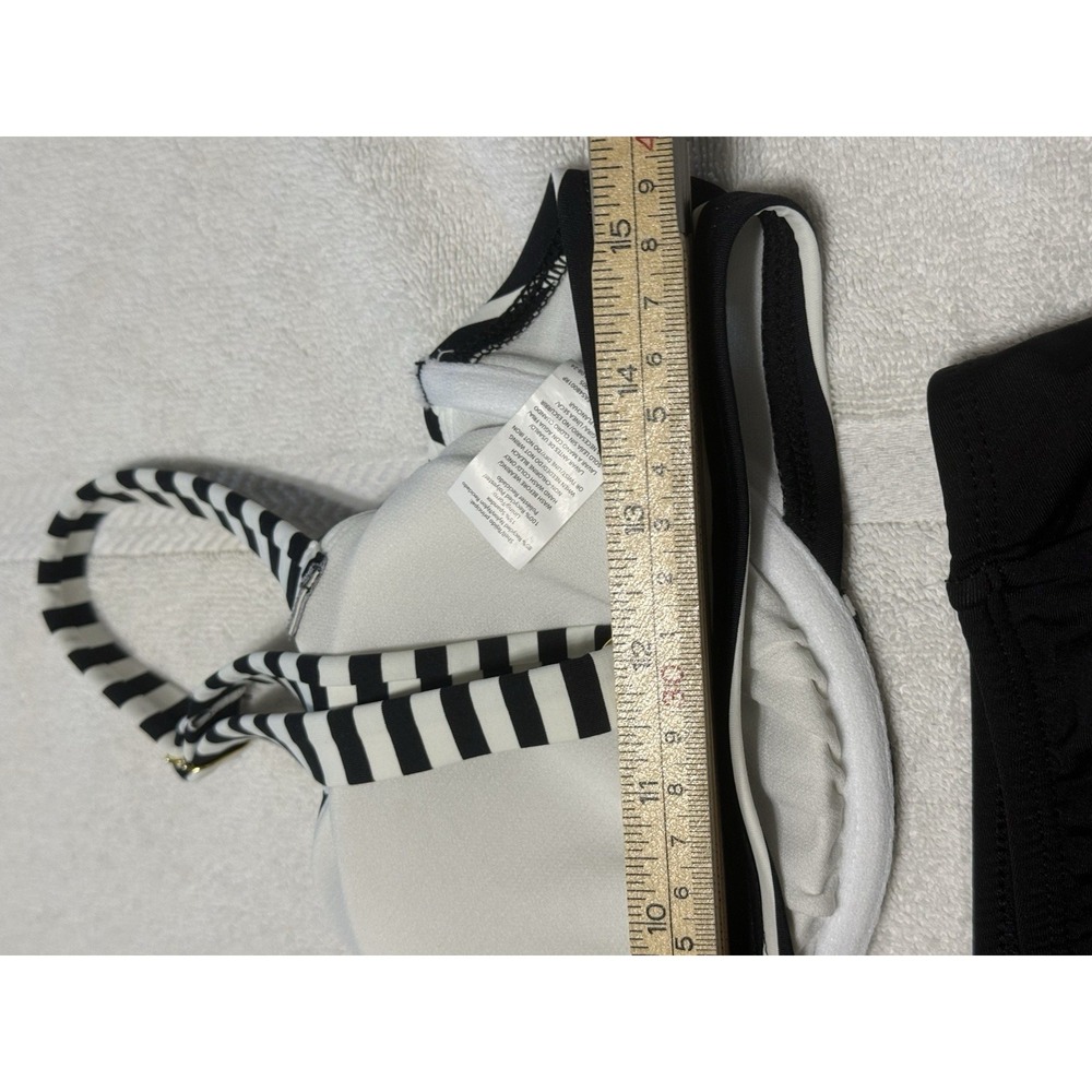 Freshwater Bikini Women's 2 Pc Swim Set Black and White Sz S Bottoms Top Sz L - Picture 13 of 13